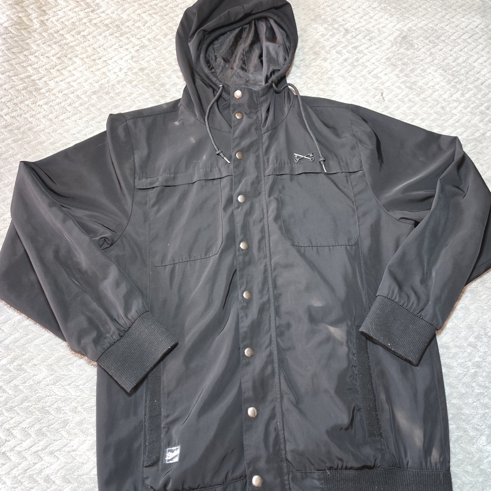Bloodbath Black Label Zip-Up hooded black jacket, Size XL